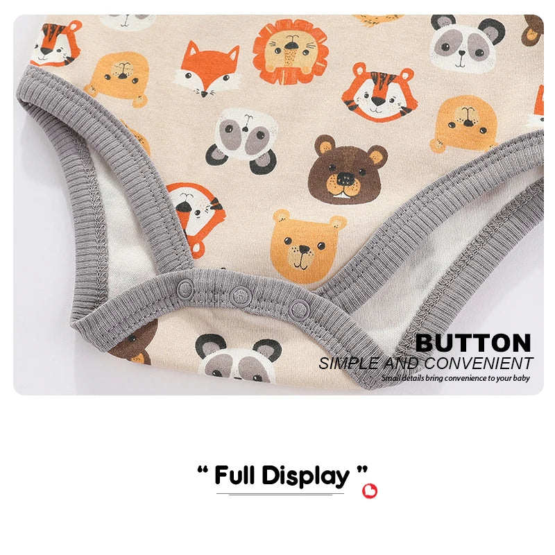 Kiddiezoom 4PCS Cotton Cartoon Baby Bodysuit Set
