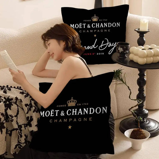 Luxury Champagne-Inspired Cushion Cover – Decorative Pillowcase for Sofa, Bedroom & Home Décor