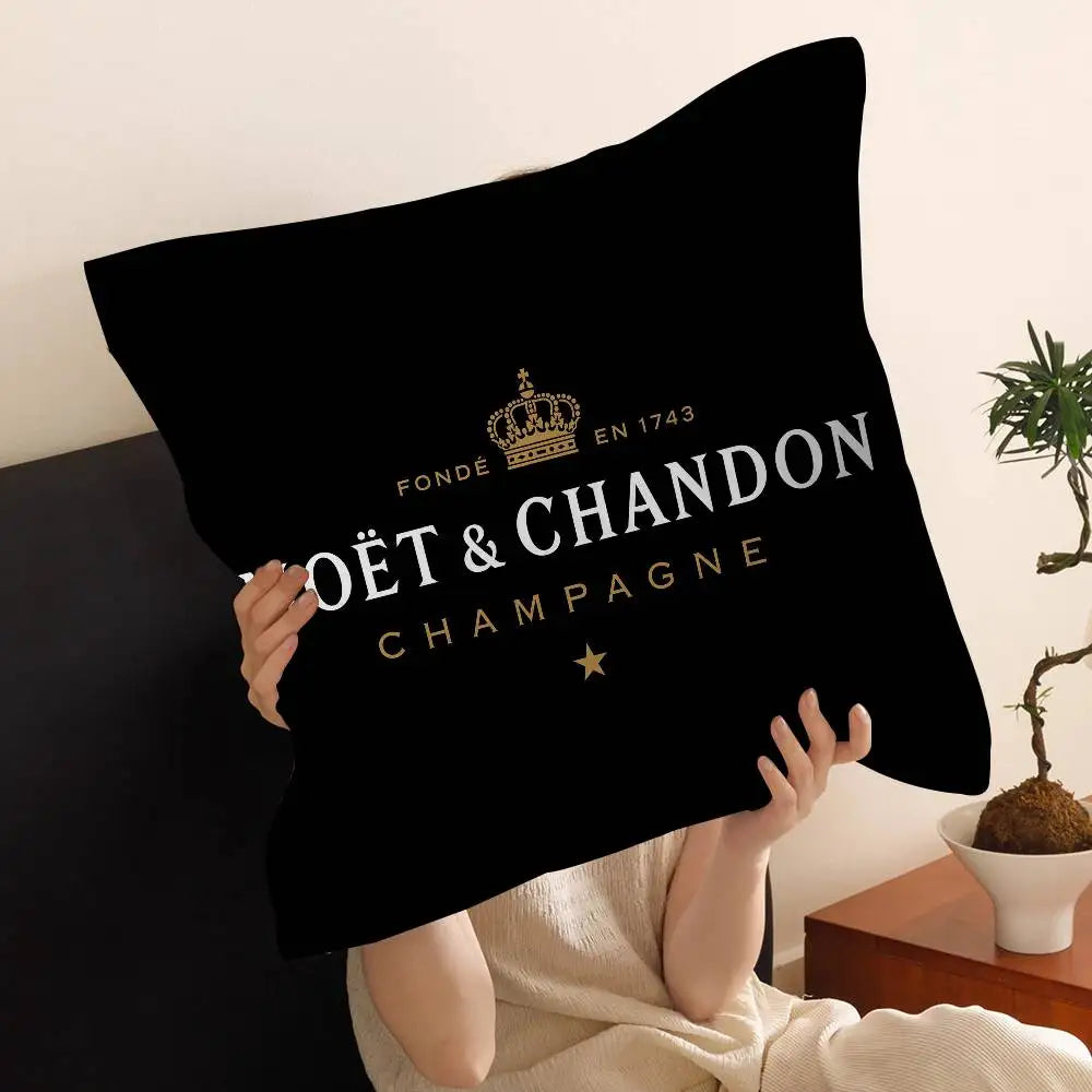 Luxury Champagne-Inspired Cushion Cover – Decorative Pillowcase for Sofa, Bedroom & Home Décor