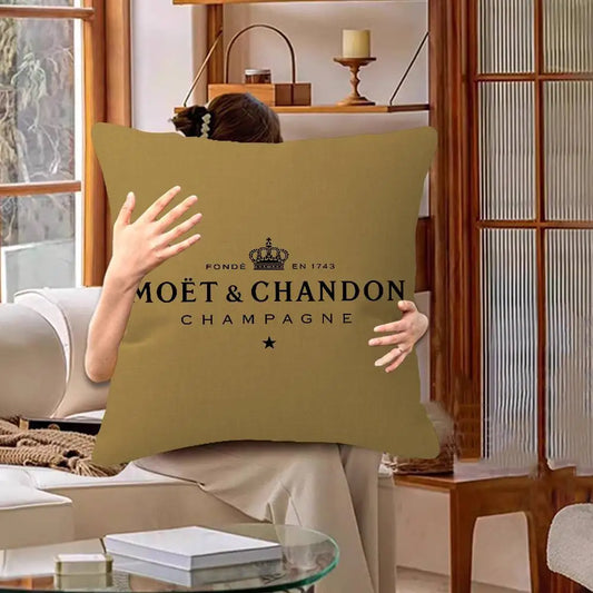 Luxury Champagne-Inspired Cushion Cover – Decorative Pillowcase for Sofa, Bedroom & Home Décor