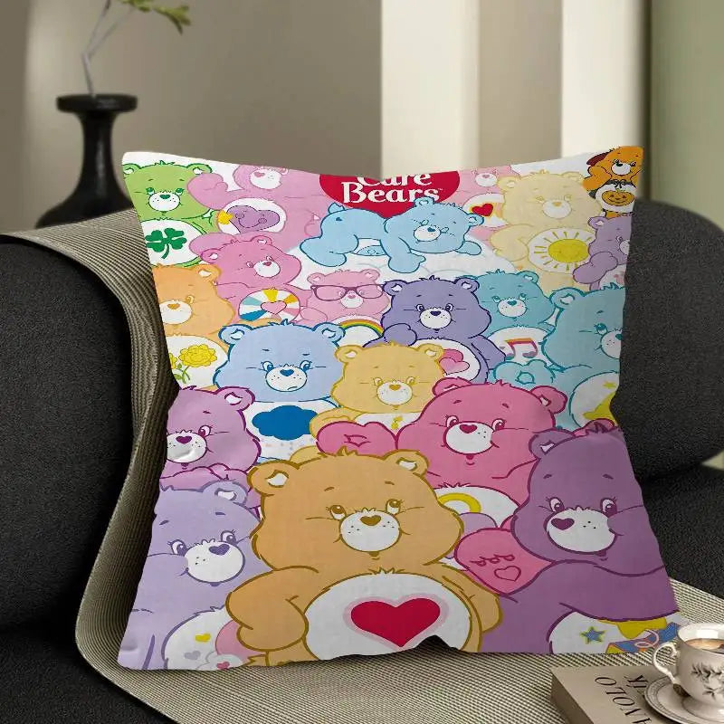 Care Bear Retro Cartoon Cushion Cover – Cute Decorative Pillow Case for Sofa & Home Décor