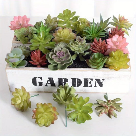 10/20PCS Artificial Succulent Plants – Mixed PVC Faux Succulents for Home & Desk Decor