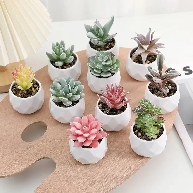 Mini Artificial Succulent Plants with Pots