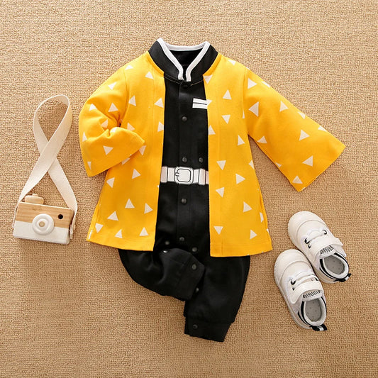 Anime Cape Style Baby Romper – Long Sleeve Cotton Bodysuit