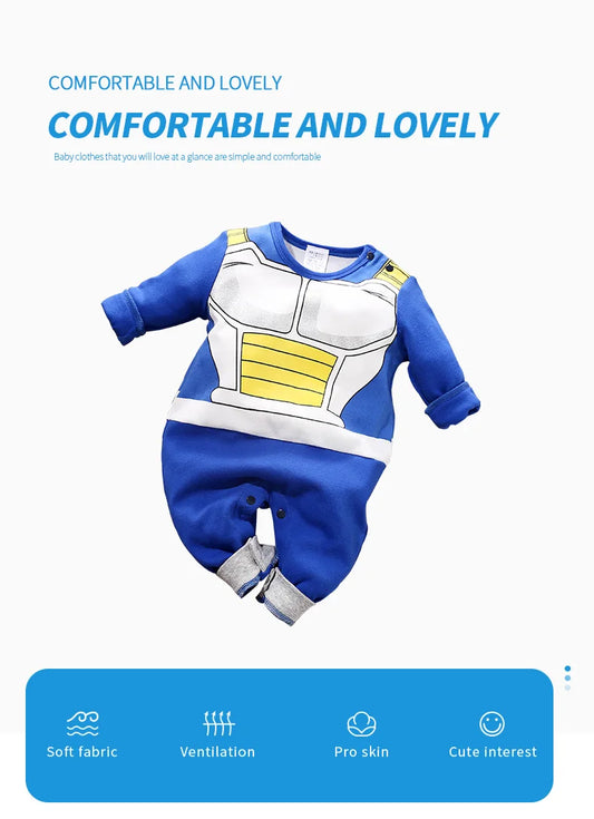 Anime Cape Style Baby Romper – Long Sleeve Cotton Bodysuit
