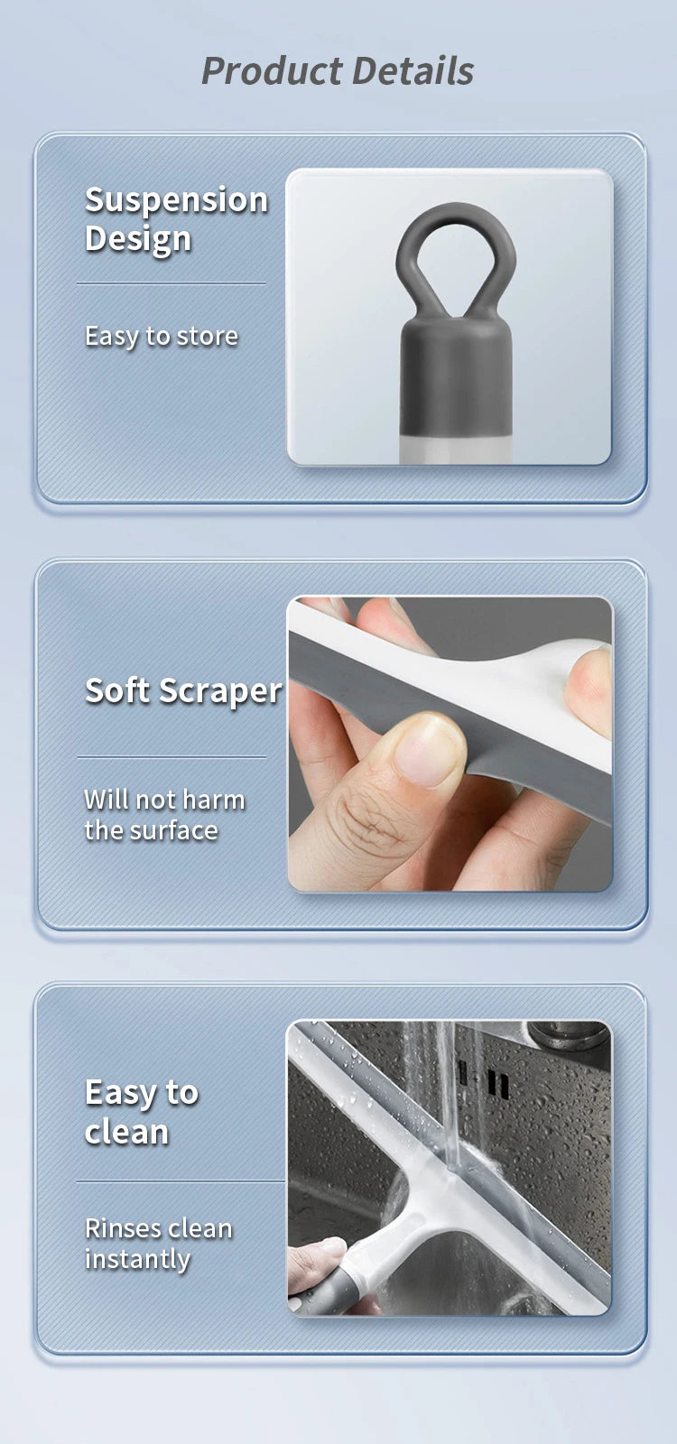 Wipe Surfaces Fast – Multi-Purpose Squeegee Bathrooms Shower