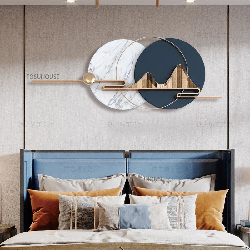 Light Luxury Circular Metal Wall Hanging – Sofa Background Home Decor