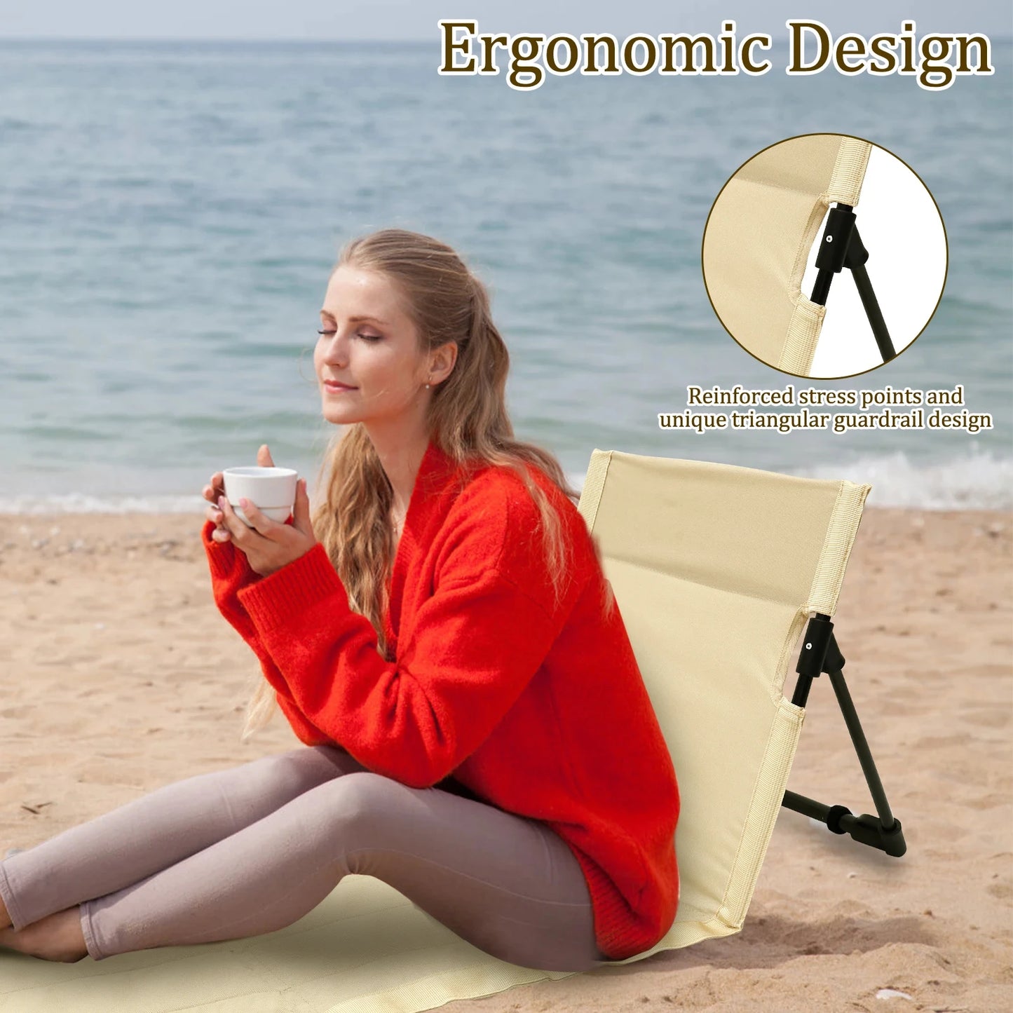 Foldable Camping Chair – Oxford Cloth Portable Outdoor Lazy Backrest Chair