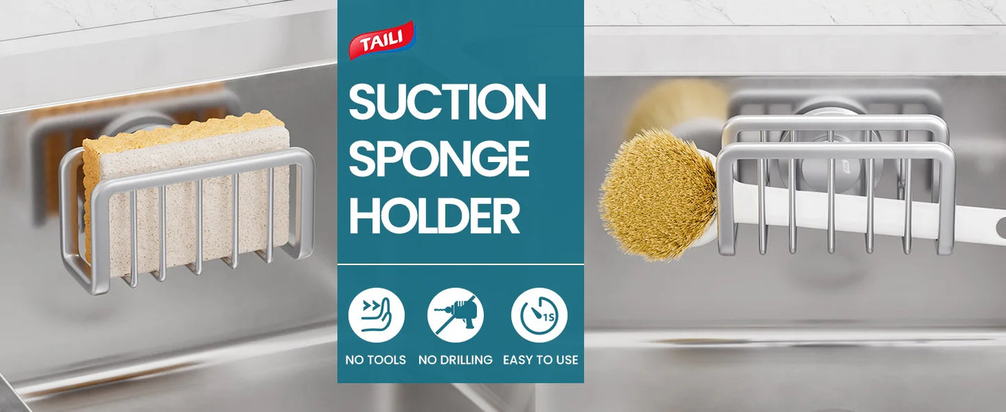 Stainless Steel Kitchen Organizer for Sponges, Rags & Wire Balls