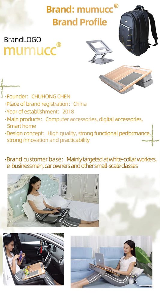 Multifunctional Laptop Desk with Cushion – Portable Lap Table with Mouse Pad