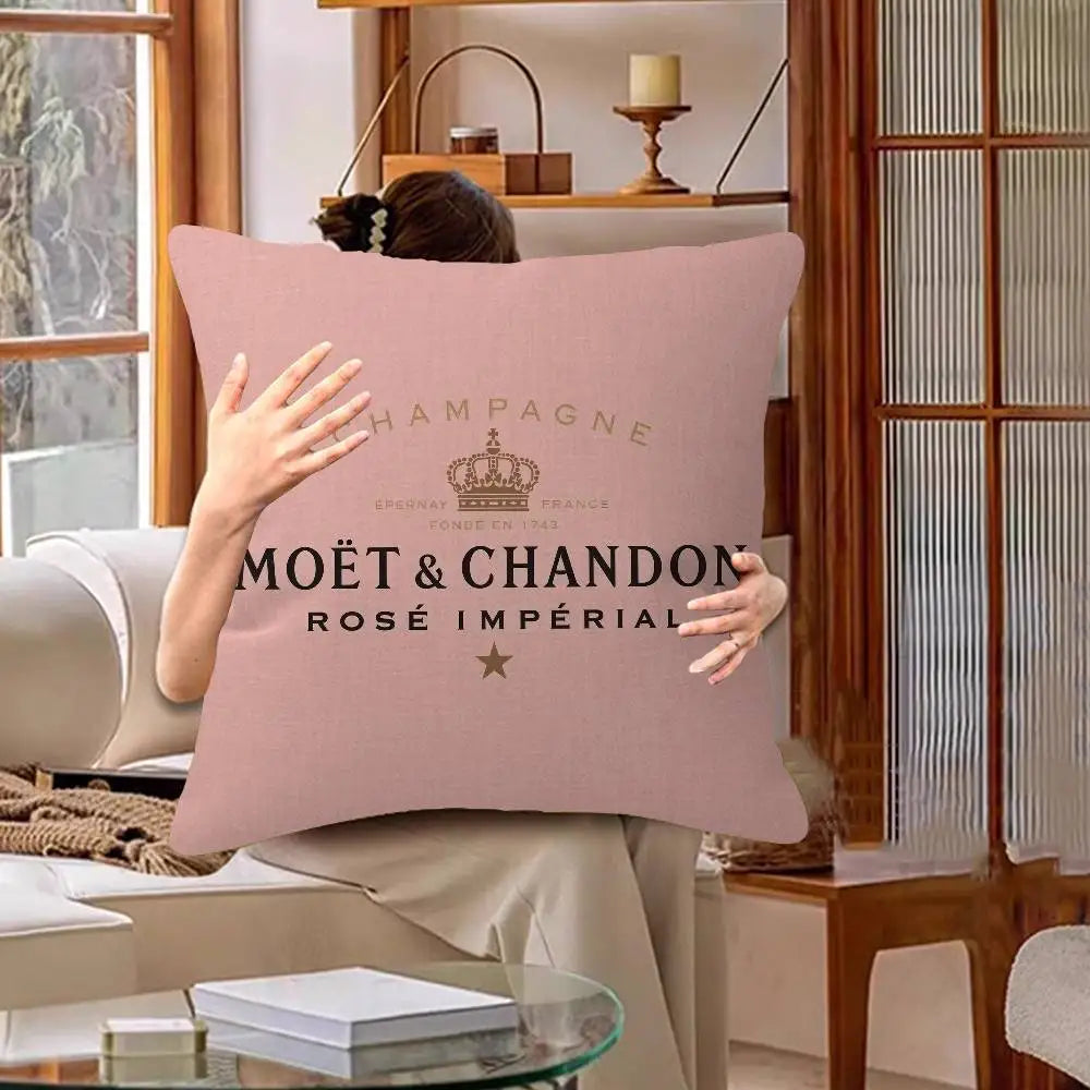 Luxury Champagne-Inspired Cushion Cover – Decorative Pillowcase for Sofa, Bedroom & Home Décor