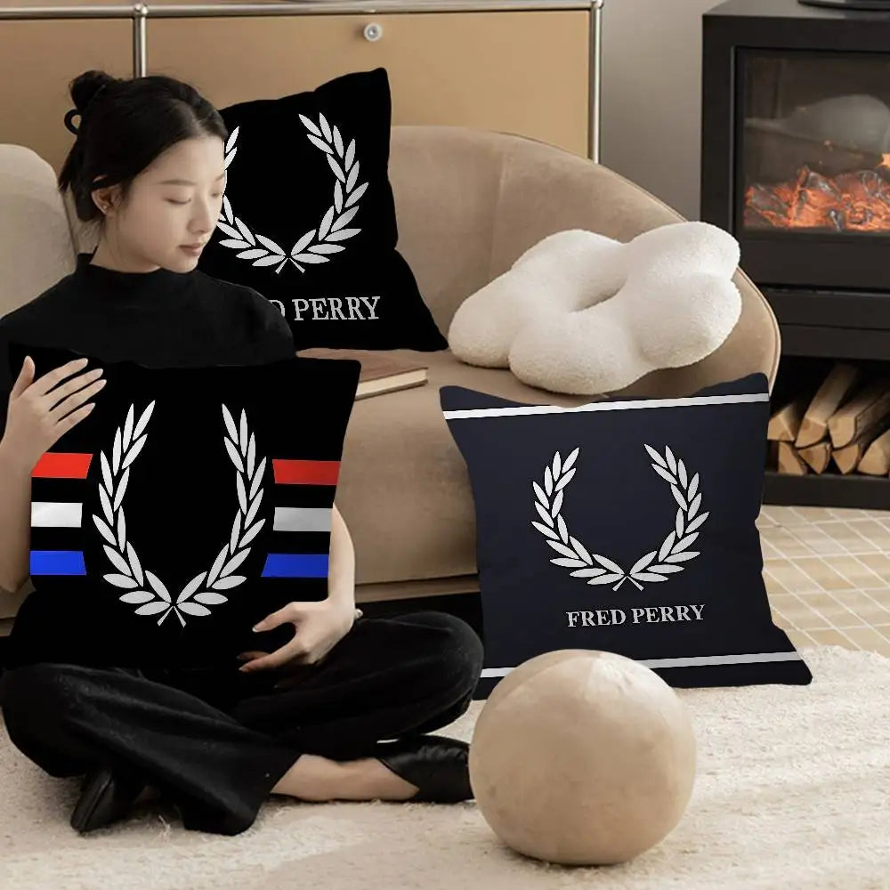 Fred Perry Logo Cushion Cover – Stylish Sofa Throw Pillowcase for Home Décor