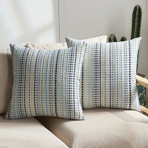 Gray Textured Throw Pillow Cover – Soft Boho Cushion Case for Couch & Living Room Décor (60x60cm)