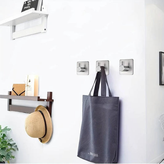 Modern Style Stainless Steel Adhesive Hooks for Bathroom Room Kitchen Clothes