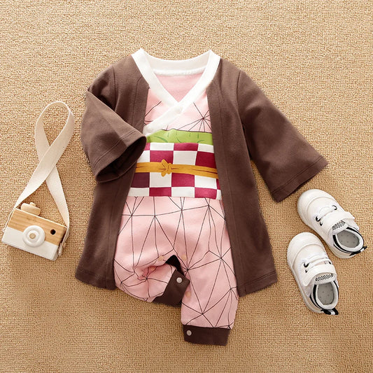 Anime Cape Style Baby Romper – Long Sleeve Cotton Bodysuit