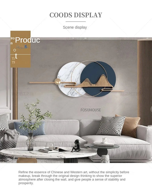 Light Luxury Circular Metal Wall Hanging – Sofa Background Home Decor