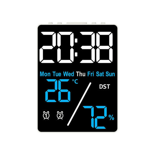Digital Alarm Clock with Temp Humidity & Dual Alarms