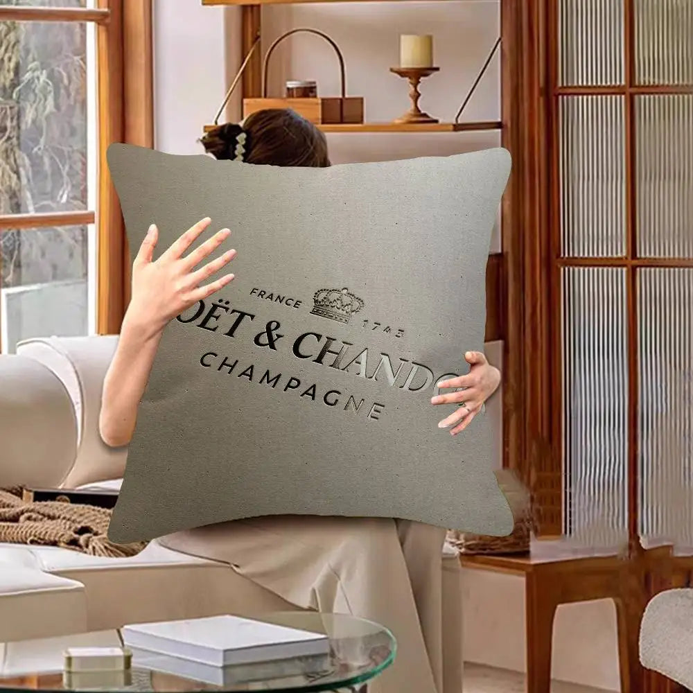 Luxury Champagne-Inspired Cushion Cover – Decorative Pillowcase for Sofa, Bedroom & Home Décor