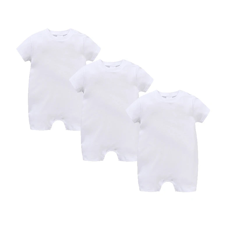 Newborn Cotton Baby Romper Set – Solid Unisex Onesies (1/3/4PCS)