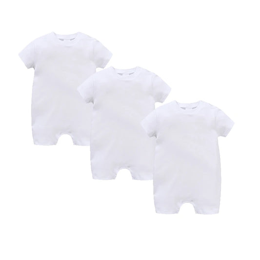 Newborn Cotton Baby Romper Set – Solid Unisex Onesies (1/3/4PCS)