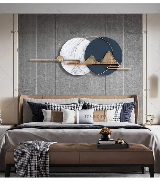 Light Luxury Circular Metal Wall Hanging – Sofa Background Home Decor