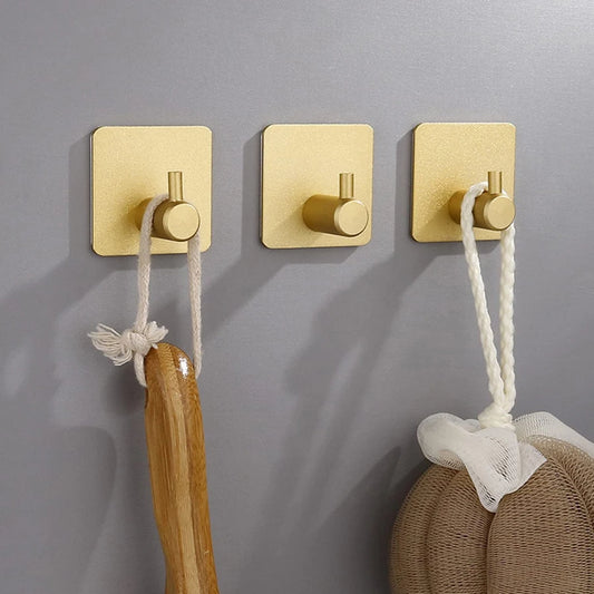 Modern Style Stainless Steel Adhesive Hooks for Bathroom Room Kitchen Clothes