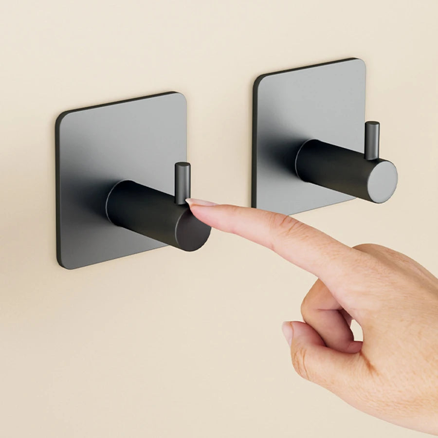 Modern Style Stainless Steel Adhesive Hooks for Bathroom Room Kitchen Clothes