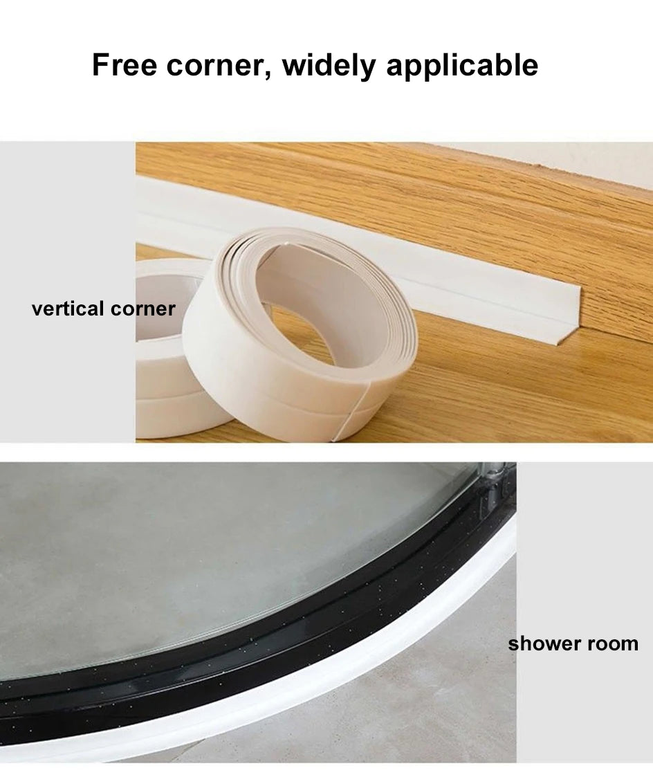Waterproof Bath Caulk Tape 3.2M Toilet Sealing Strip Tape for Kitchen & Bathroom Edges