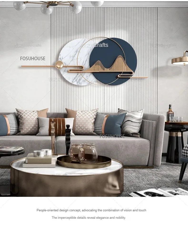 Light Luxury Circular Metal Wall Hanging – Sofa Background Home Decor