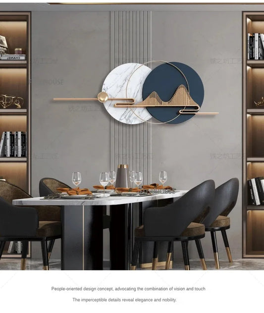 Light Luxury Circular Metal Wall Hanging – Sofa Background Home Decor
