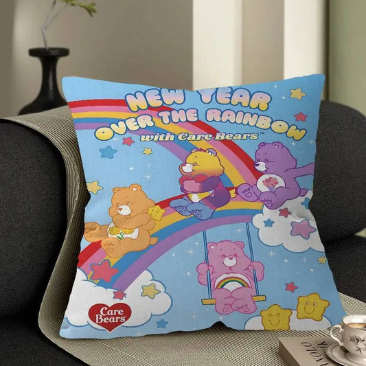Care Bear Retro Cartoon Cushion Cover – Cute Decorative Pillow Case for Sofa & Home Décor