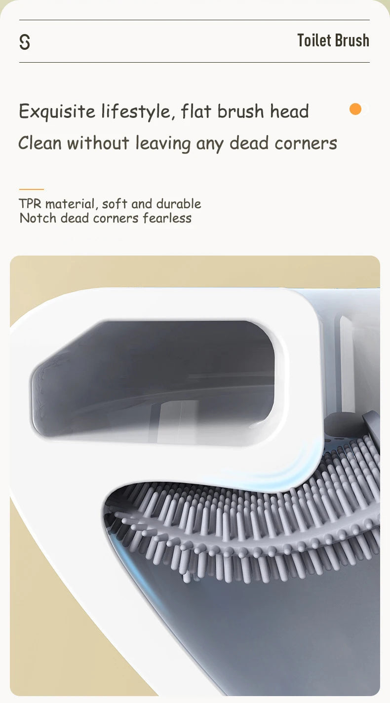 Bathroom Toilet Brush System with Quick-Dry Wall Holder