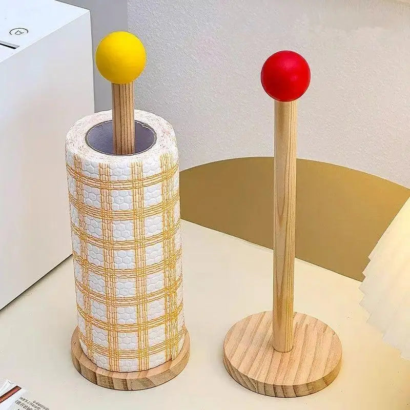 Wooden Toilet Paper Holder and Bathroom Tissue Hanger