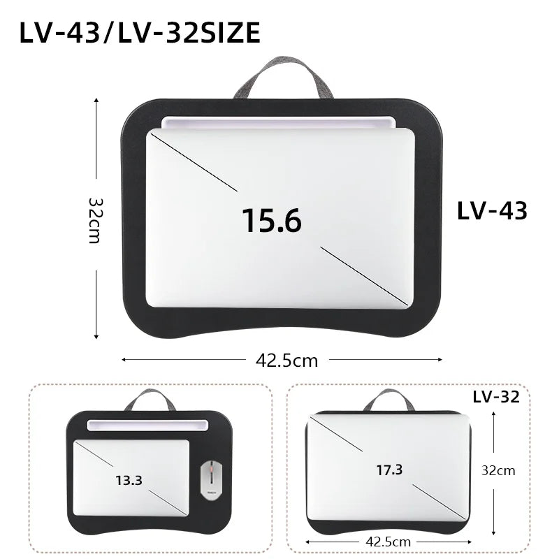 Multifunctional Laptop Desk with Cushion – Portable Lap Table with Mouse Pad