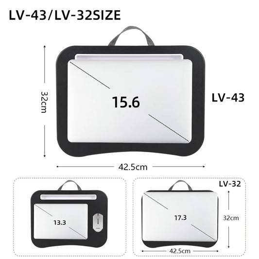 Multifunctional Laptop Desk with Cushion – Portable Lap Table with Mouse Pad