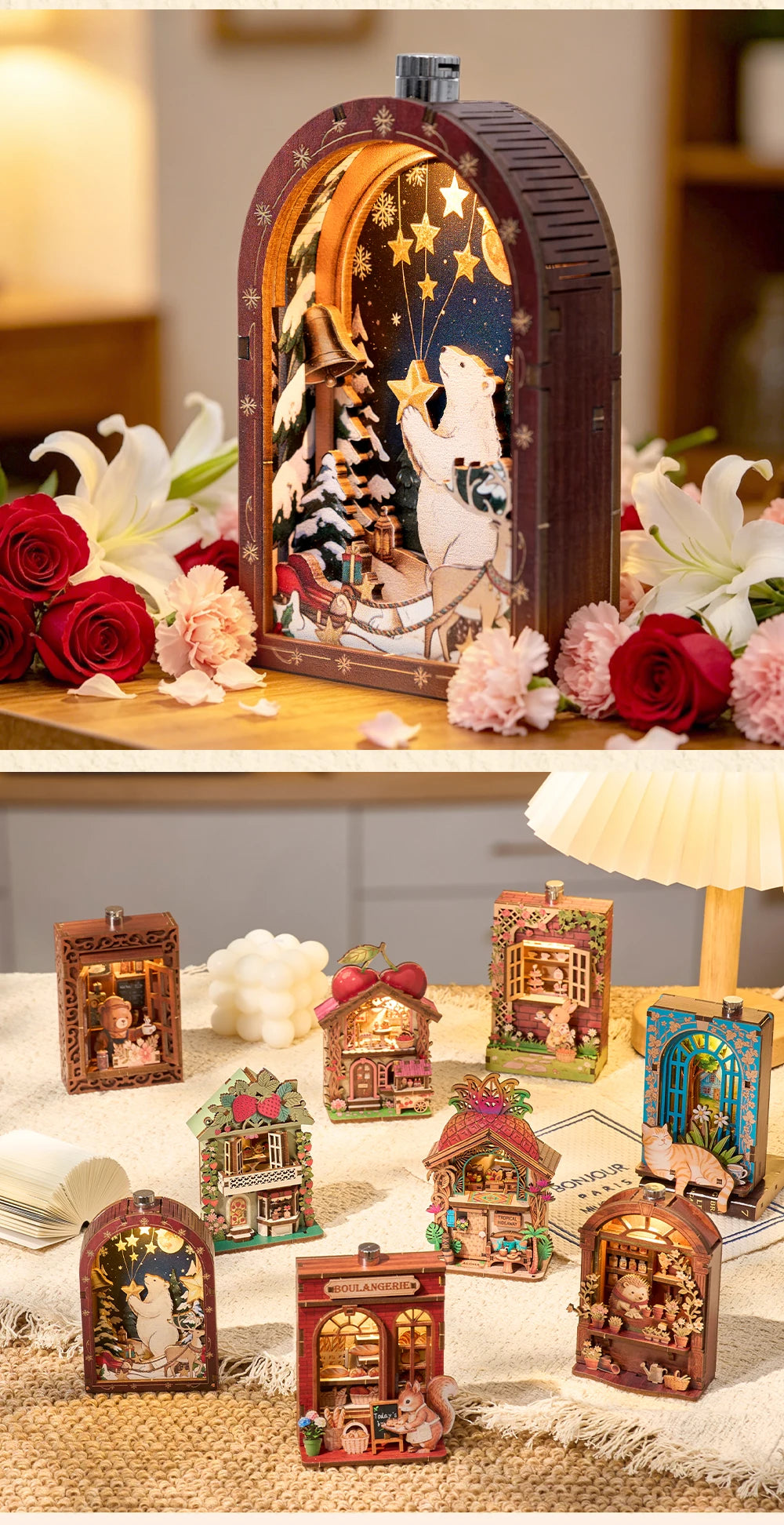 DIY 3D Fridge Magnet Puzzle – Mini House & Animal Dollhouse Model Kit