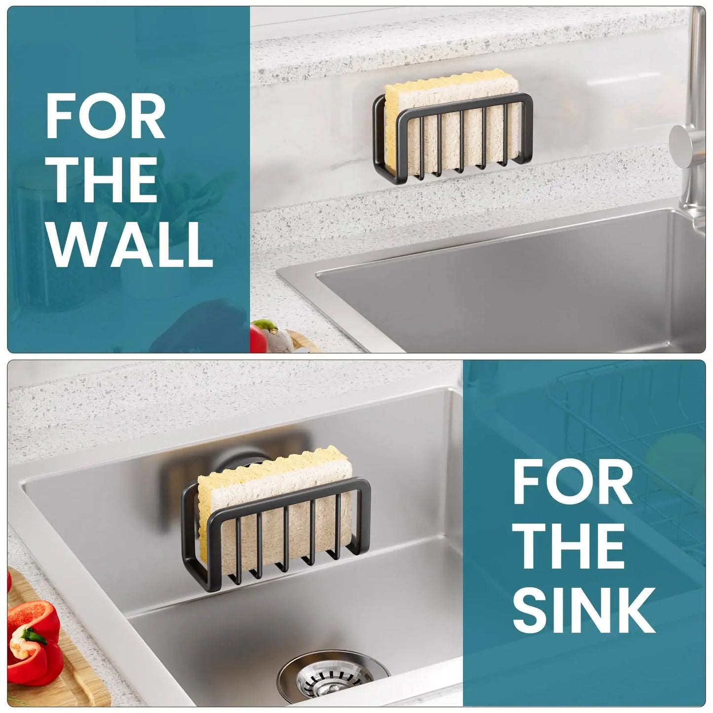 Stainless Steel Kitchen Organizer for Sponges, Rags & Wire Balls