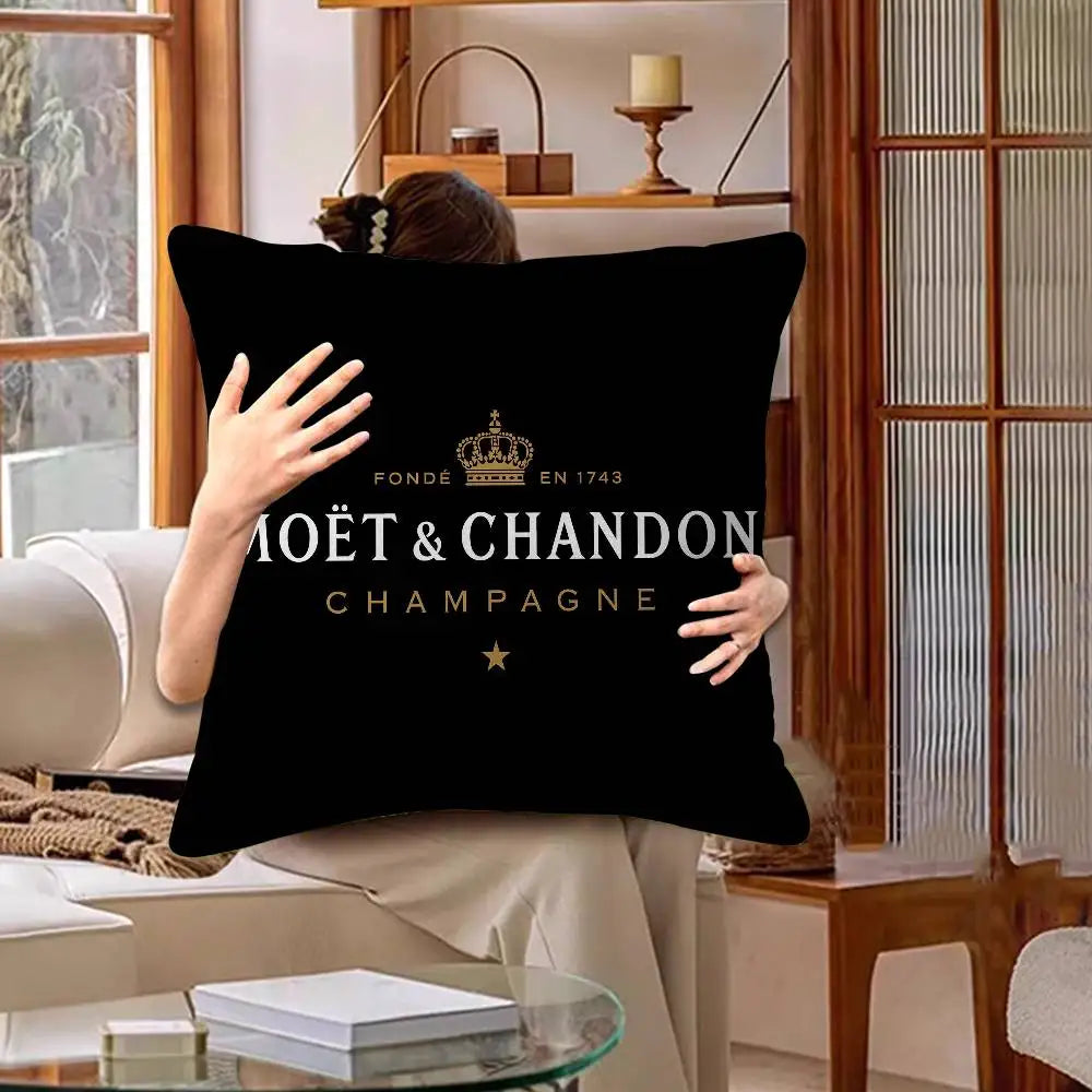 Luxury Champagne-Inspired Cushion Cover – Decorative Pillowcase for Sofa, Bedroom & Home Décor