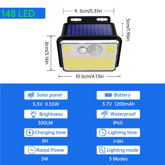 Secure Your Home – 148 LED Solar Light