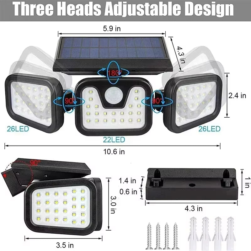 Secure Your Home – 3 Head Solar Motion Light