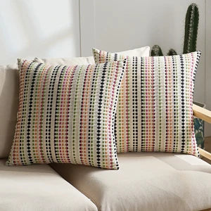 Gray Textured Throw Pillow Cover – Soft Boho Cushion Case for Couch & Living Room Décor (60x60cm)