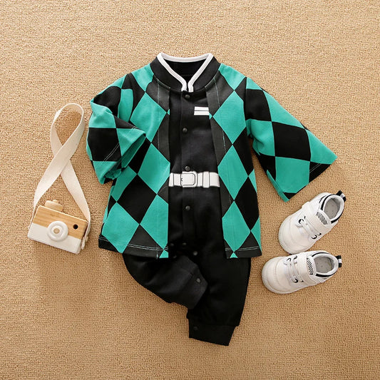 Anime Cape Style Baby Romper – Long Sleeve Cotton Bodysuit