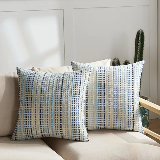 Gray Textured Throw Pillow Cover – Soft Boho Cushion Case for Couch & Living Room Décor (60x60cm)
