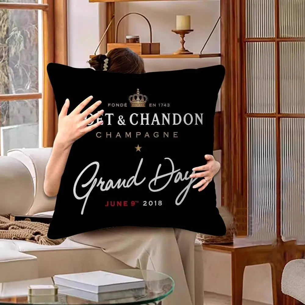 Luxury Champagne-Inspired Cushion Cover – Decorative Pillowcase for Sofa, Bedroom & Home Décor