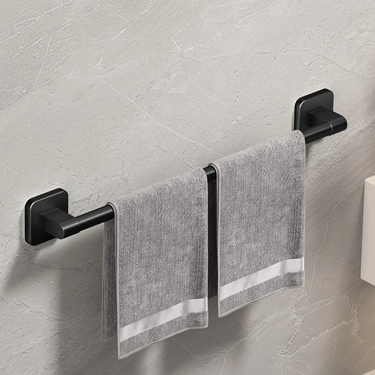 Self-Adhesive 50cm Bathroom Black Towel Rack – Drill-Free Install Today