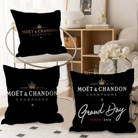 Luxury Champagne-Inspired Cushion Cover – Decorative Pillowcase for Sofa, Bedroom & Home Décor