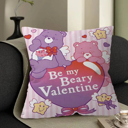 Care Bear Retro Cartoon Cushion Cover – Cute Decorative Pillow Case for Sofa & Home Décor