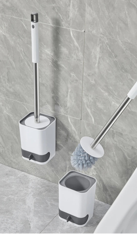 Long Handle Plastic Toilet Brush with Drainable Base Cleaning Brush