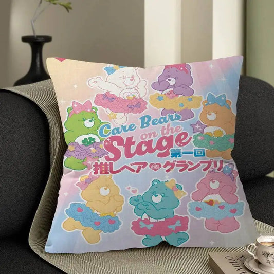 Care Bear Retro Cartoon Cushion Cover – Cute Decorative Pillow Case for Sofa & Home Décor