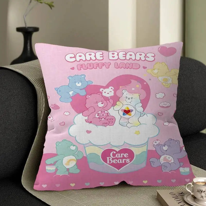 Care Bear Retro Cartoon Cushion Cover – Cute Decorative Pillow Case for Sofa & Home Décor